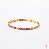 Gold Filled Baguette Cubic Zirconia Bracelet for Women and Girls - Rainbow Luxury jewelry - Tennis Style
