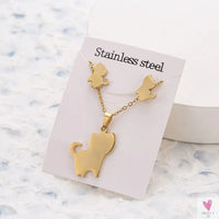 Gold Pendant Necklace and Earring Set for Women & Girls in Multiple Designs and Patterns