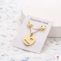Gold Pendant Necklace and Earring Set for Women & Girls in Multiple Designs and Patterns