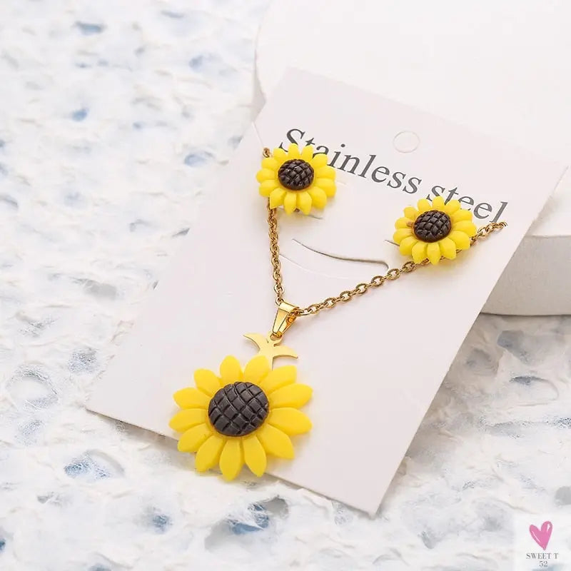 Gold Pendant Necklace and Earring Set for Women & Girls in Multiple Designs and Patterns