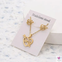 Gold Pendant Necklace and Earring Set for Women & Girls in Multiple Designs and Patterns