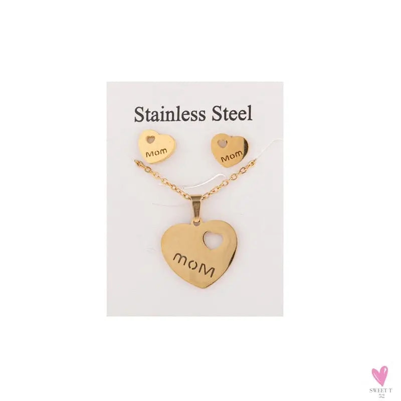 Gold Pendant Necklace and Earring Set for Women & Girls in Multiple Designs and Patterns