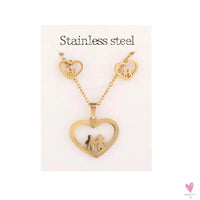 Gold Pendant Necklace and Earring Set for Women & Girls in Multiple Designs and Patterns