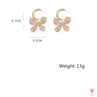 Golden Butterfly Zircon/Rhinestone/Crystal Dangle Earrings for Women and Girls in Gold or Blue/Green/Gold - Fashion Jewelry
