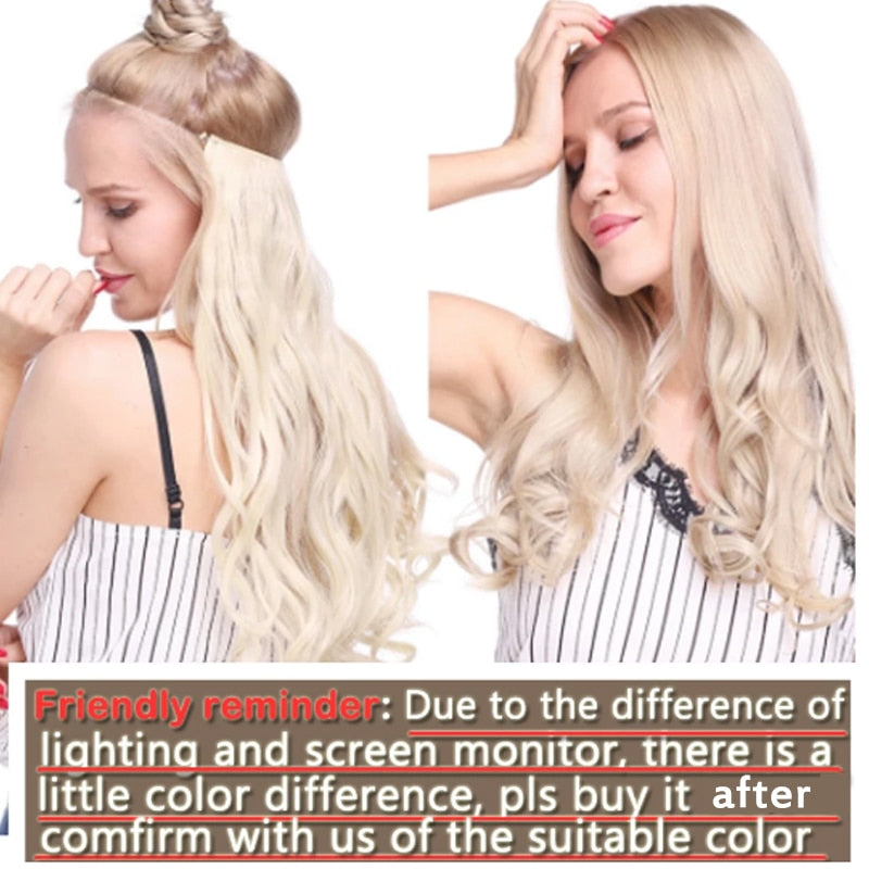 Synthetic 20 inch Invisible Wire Clip-In One Piece Hair Extensions, 60 Colors, False Hairpieces For Women and Girls (Us)