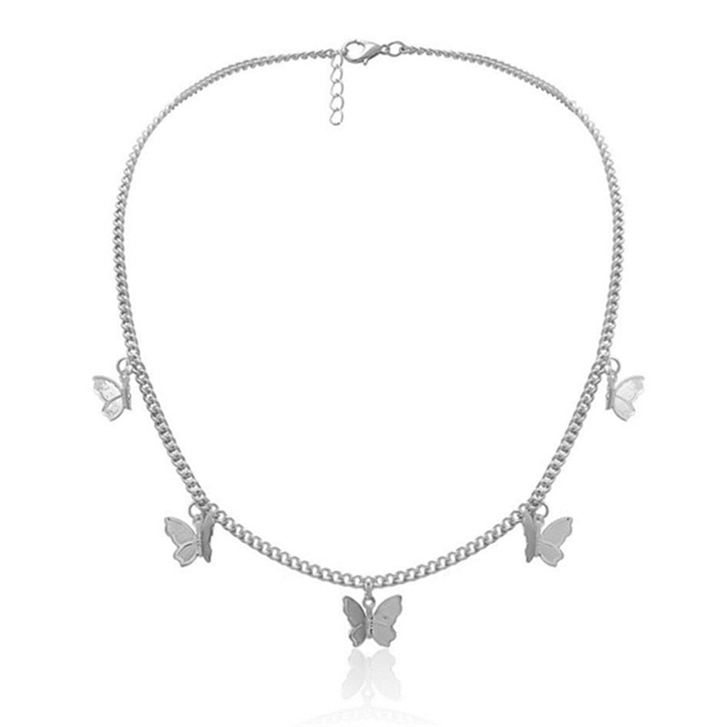 Butterfly Choker Necklace for Women and Girls With Short Chain in Gold and Silver.