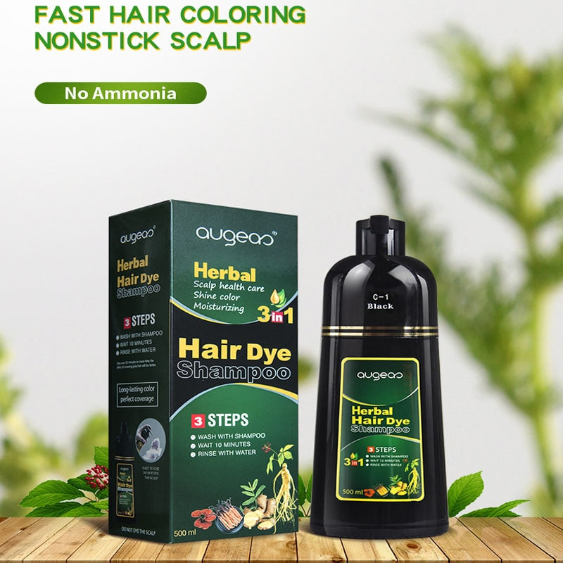 Foam Hair Dye for Men and Women - Multi-color Shampoo/Dye, Convenient Natural Herbal Hair Dye - Unisex