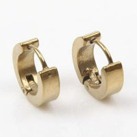 Cool Men and Women's (Unisex) Stainless Steel Stud Earrings In Blue, Black, Gold & Silver - 1 Pair Earrings