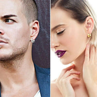 Cool Men and Women's (Unisex) Stainless Steel Stud Earrings In Blue, Black, Gold & Silver - 1 Pair Earrings