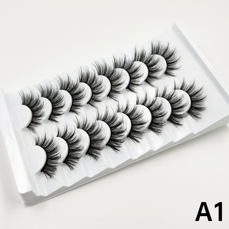 8 Pair 3D Artificial (Natural Looking) Long Eyelashes for Women and Girls