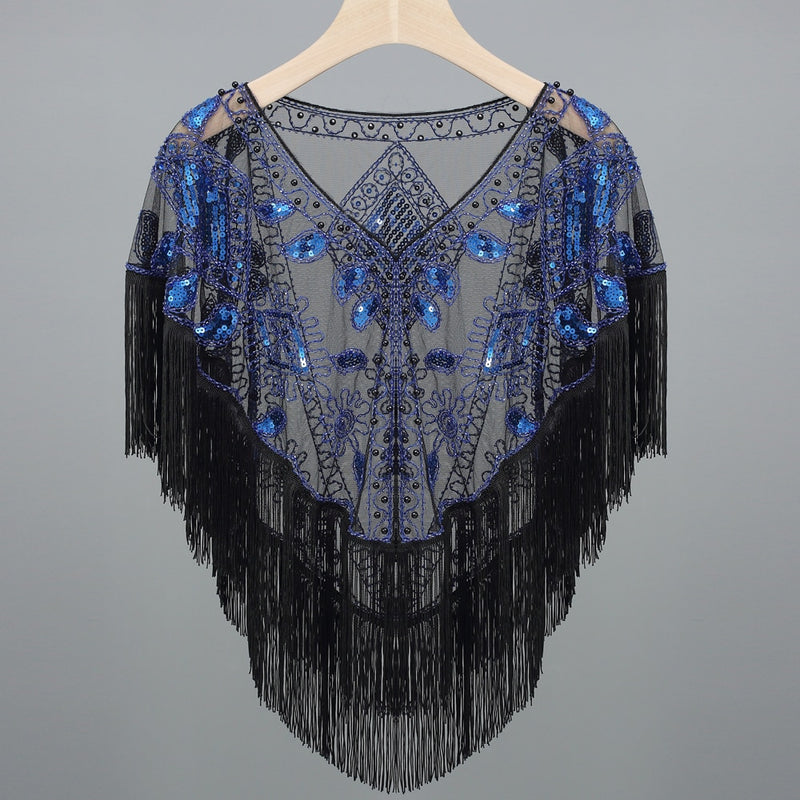 Women's 1920s Sequined Wrap, Great Gatsby Flapper Style Cover-Up