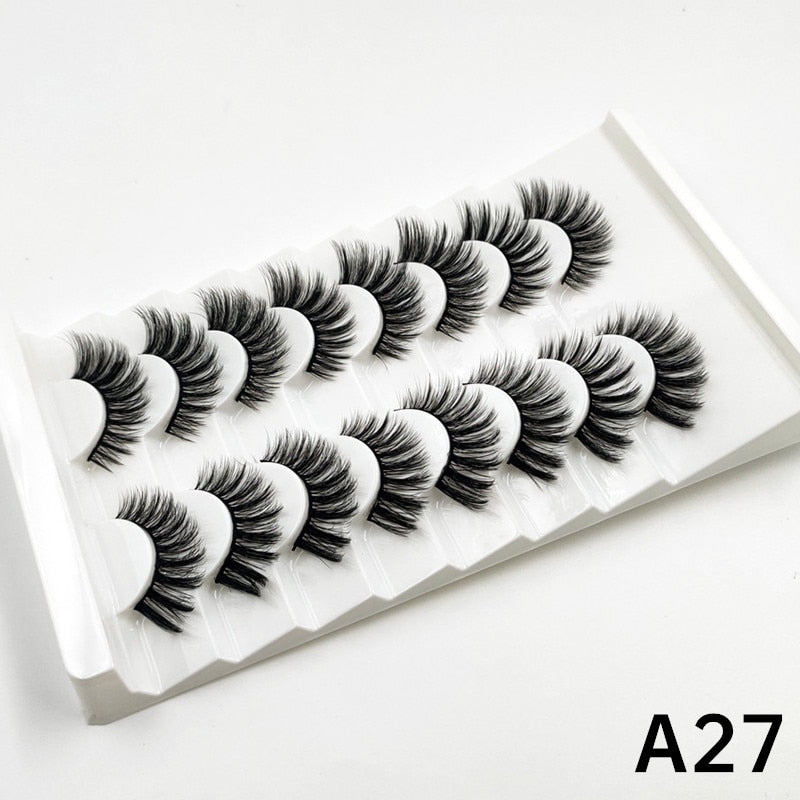 8 Pair 3D Artificial (Natural Looking) Long Eyelashes for Women and Girls