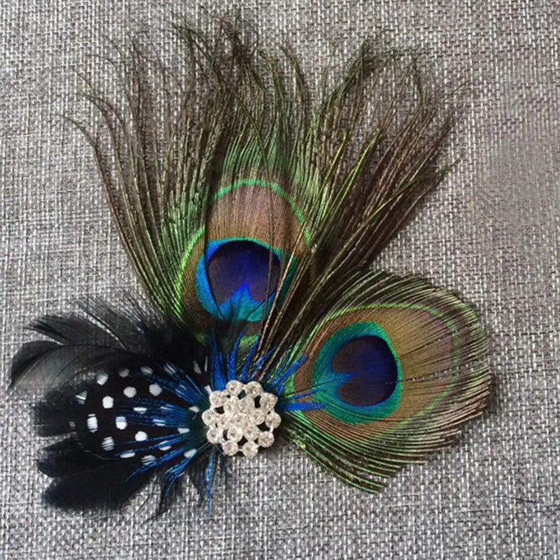 Peacock Fascinator Feather Hair Clip for Women and Girls - Unique Hair Decoration - 1 Piece