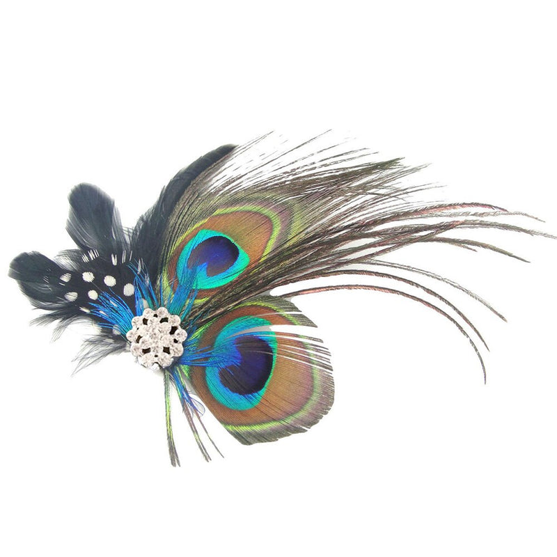 Peacock Fascinator Feather Hair Clip for Women and Girls - Unique Hair Decoration - 1 Piece