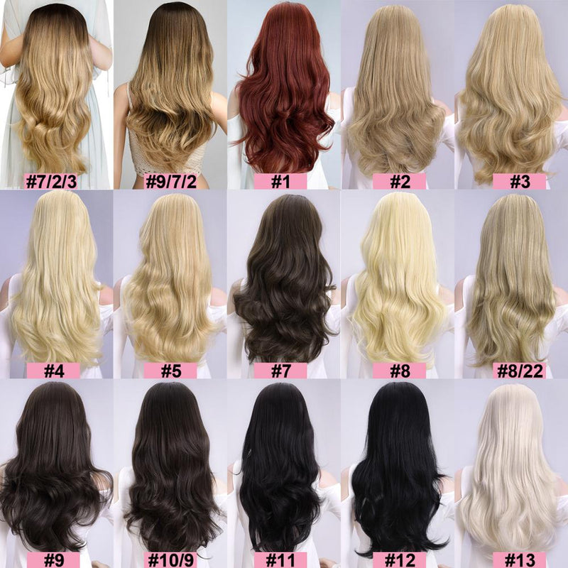 24 Inch Long Wavy Synthetic Half Wig/Hair Extension for Women and Girls