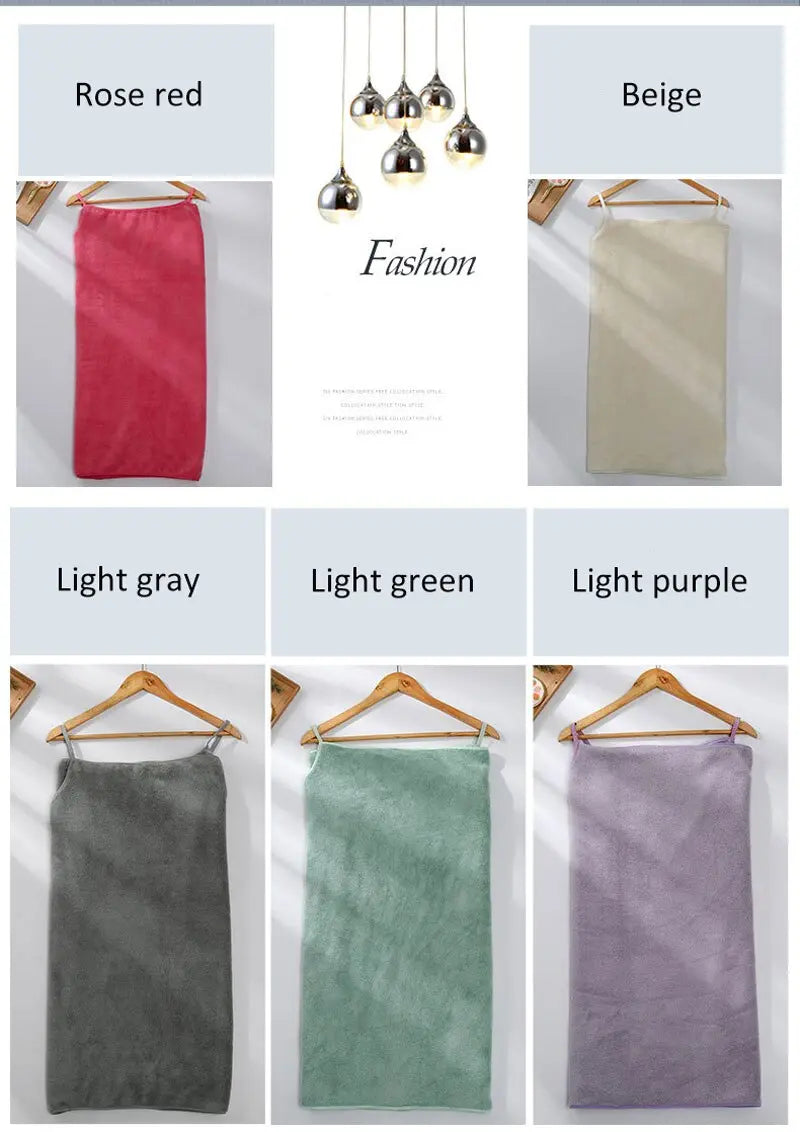 Bath Towel Robe for Women & Girls - Soft and Wearable, Fast Drying in Solid Colors