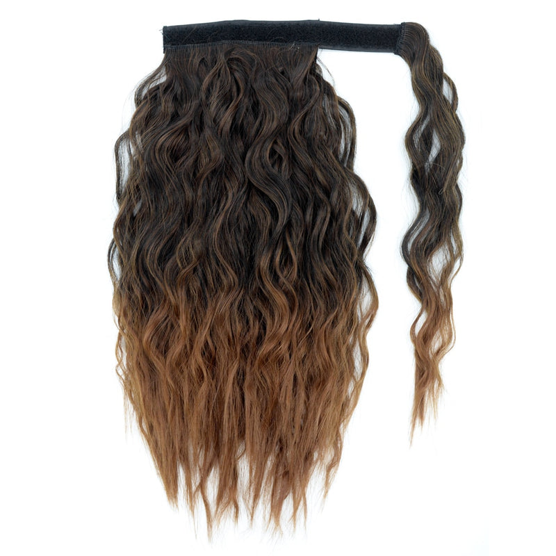 Synthetic Short Kinky Curly Ponytail for Women & Girls - Corn Wave Wrap Around Ponytail Clip in Hair Extensions