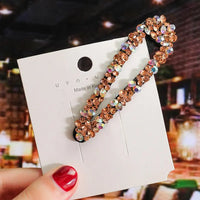 Pearl Hair Clips for Women and Girls - Heart Shape, Crystal Hair Accessories