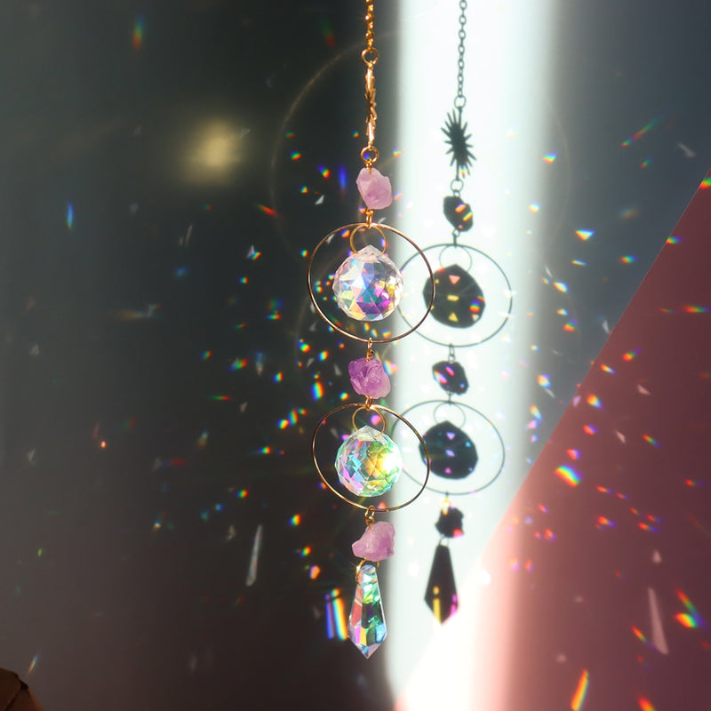 Prism Suncatcher, Hanging Window Crystals - Rainbow Light Catcher, Crystal Sun, 50mm