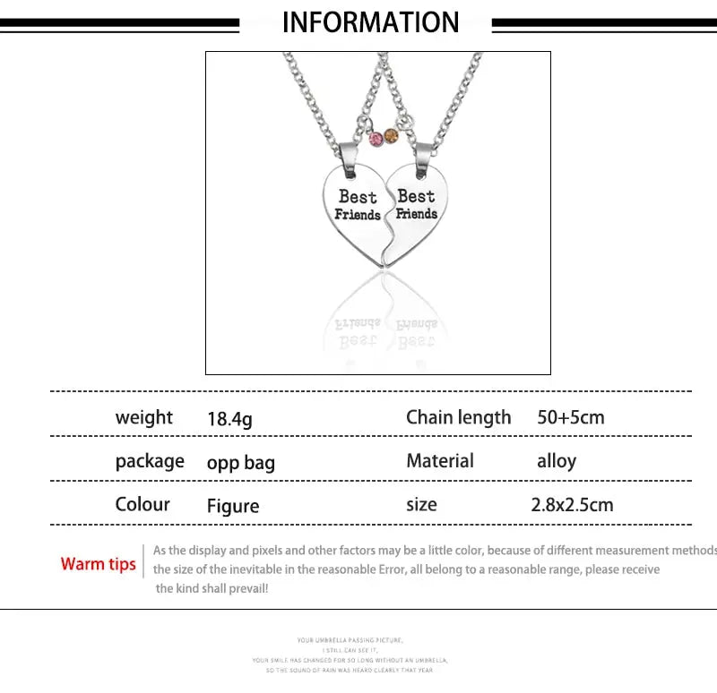 Best Friend Pendant Necklace - Big Sis, Middle Sis and Little Sis - Girls