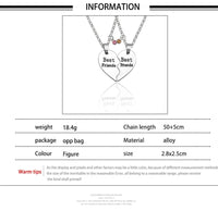 Best Friend Pendant Necklace - Big Sis, Middle Sis and Little Sis - Girls