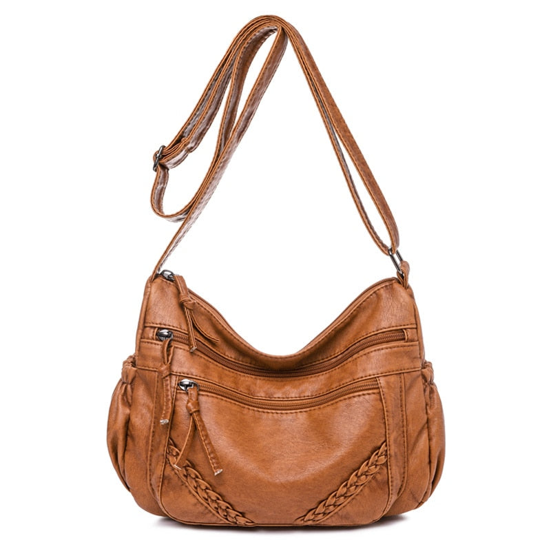 Vintage Shoulder Bag for Women & Girls - PU Leather Crossbody Bag, Messenger Bag Fashion, Solid Colors