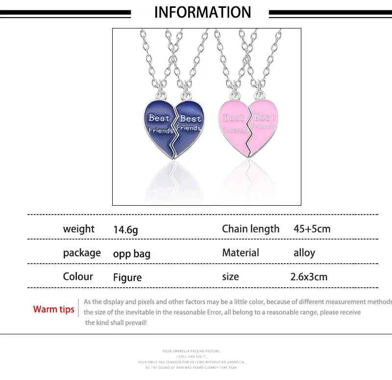 Best Friend Pendant Necklace - Big Sis, Middle Sis and Little Sis - Girls