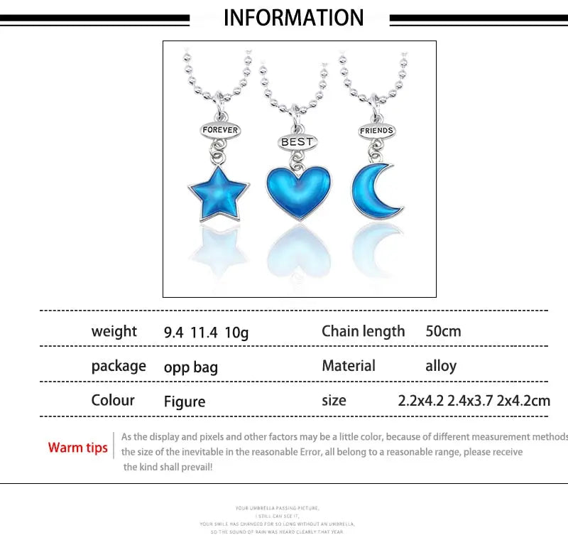 Best Friend Pendant Necklace - Big Sis, Middle Sis and Little Sis - Girls