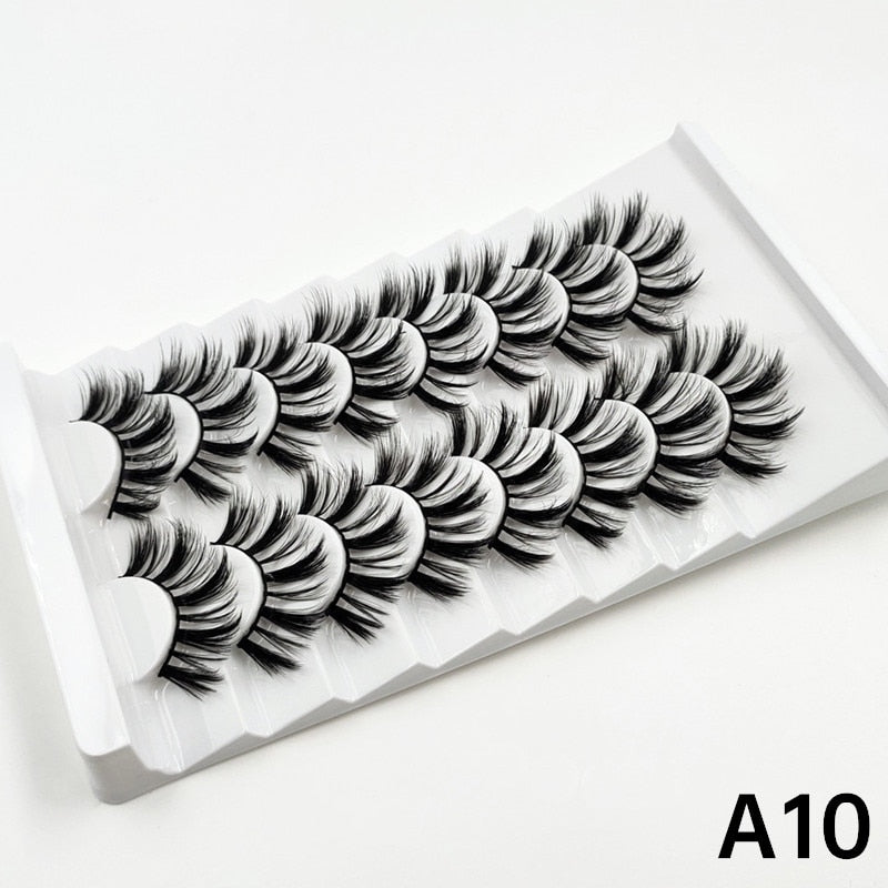 8 Pair 3D Artificial (Natural Looking) Long Eyelashes for Women and Girls