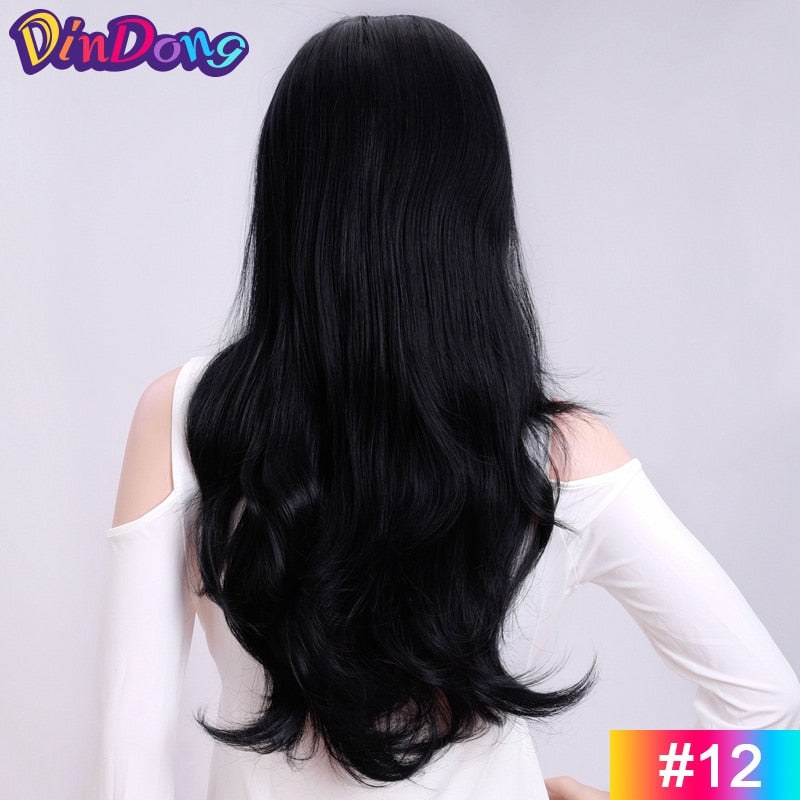24 Inch Long Wavy Synthetic Half Wig/Hair Extension for Women and Girls