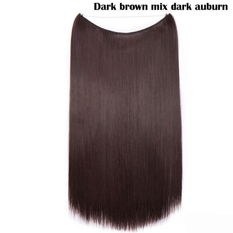 20 inch long synthetic Invisible Wire Clip-In One Piece Hair Extensions, 60 Colors, False Hairpieces For Women and Girls (Cn)