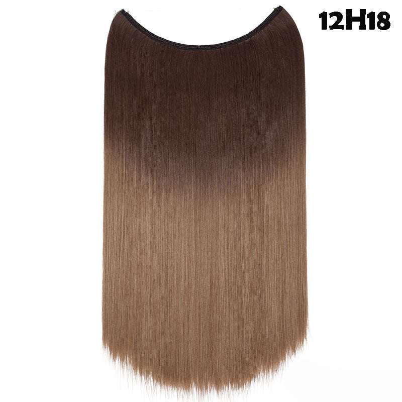 20 inch long synthetic Invisible Wire Clip-In One Piece Hair Extensions, 60 Colors, False Hairpieces For Women and Girls (Cn)