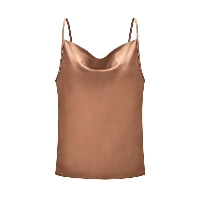 Silky Satin Tank Top for Women and Girls With Adjustable Straps - Soft Backless Top