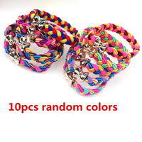 Multi-color Elastic Braided Hair Bands/Scrunches for Women and Girls - 10 Piece Set