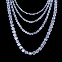 Rhinestone Tennis Necklace for Men & Women in Gold and Silver - Chain Link - Hip Hop Necklace/Unisex