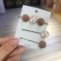 HAIR CLIPS for Women and Girls - Pearl, Flower and Geometric - 3 PIECE SETS