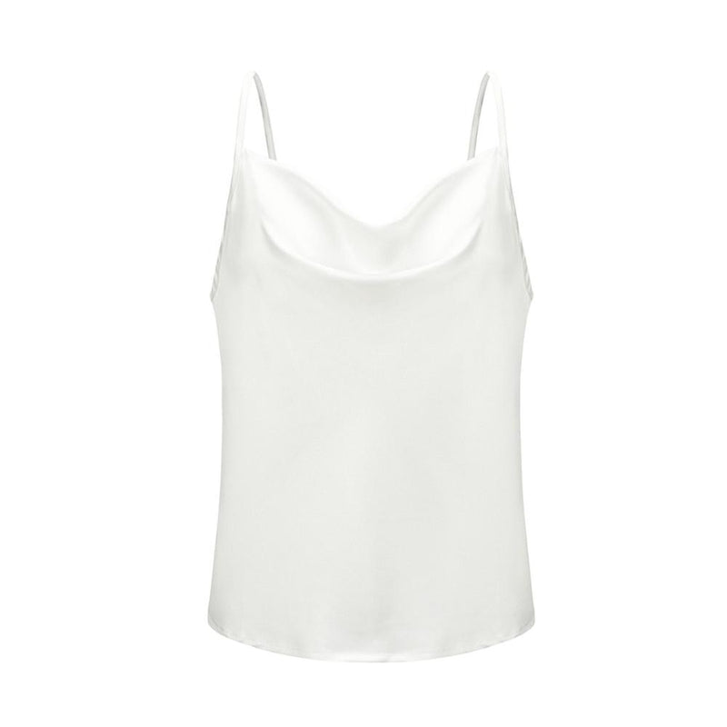 Silky Satin Tank Top for Women and Girls With Adjustable Straps - Soft Backless Top