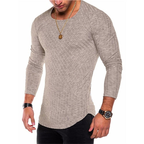 Colorful Long Sleeve Casual T-Shirt, Solid Colors for Men and Boys - Up to 4XL