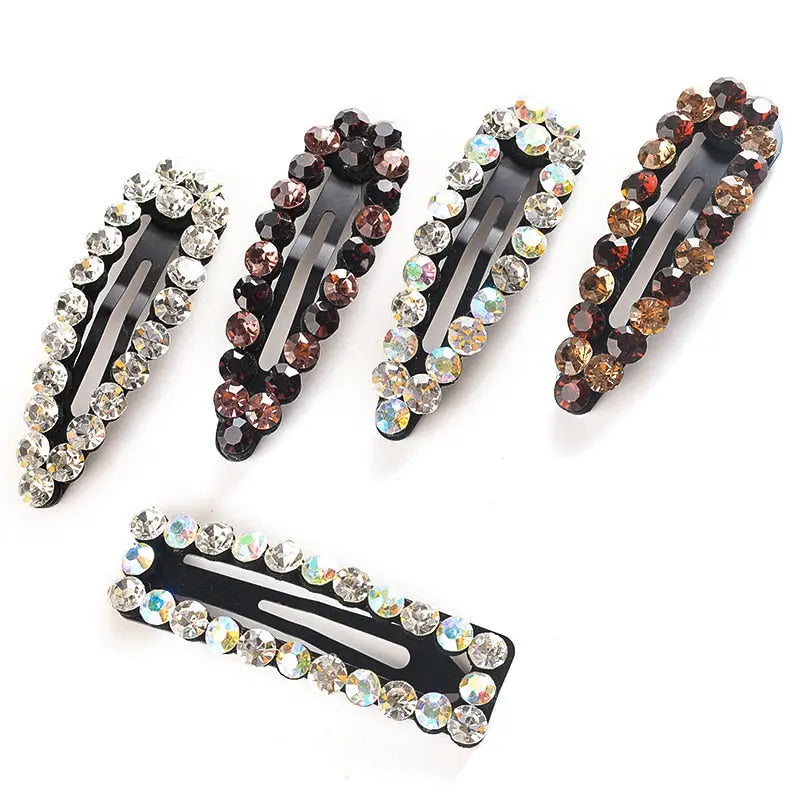 Pearl Hair Clips for Women and Girls - Heart Shape, Crystal Hair Accessories