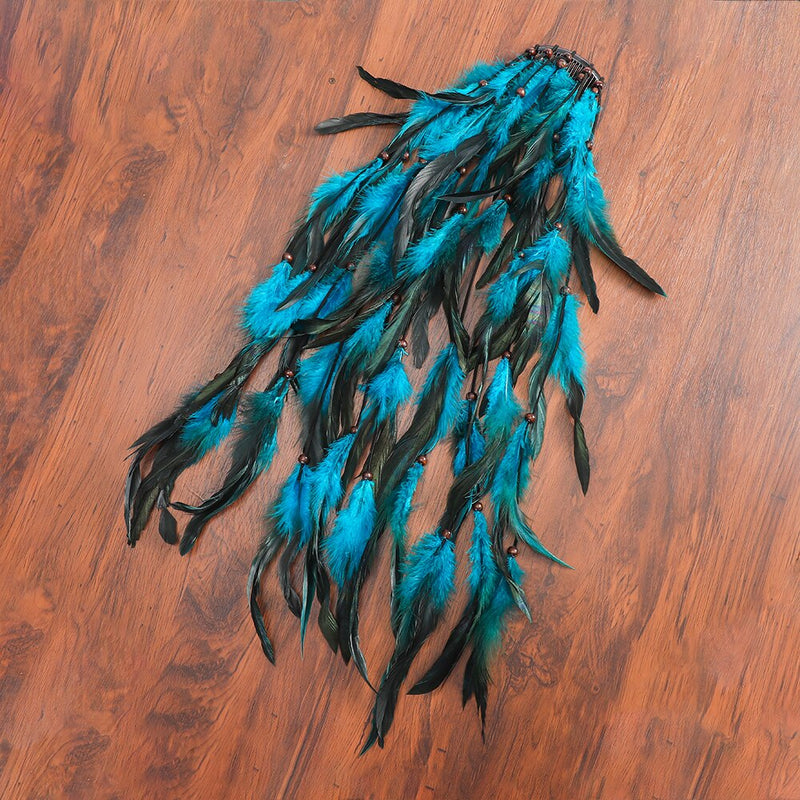 Tassel Feather Hair Combs for Women and Men for Festivals/Parties/Galas - Colorful Headwear