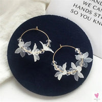Handmade Long Acrylic Drop/Dangle Earrings for Women and Girls - All in White (Gold Plated)
