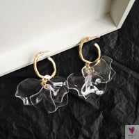 Handmade Long Acrylic Drop/Dangle Earrings for Women and Girls - All in White (Gold Plated)