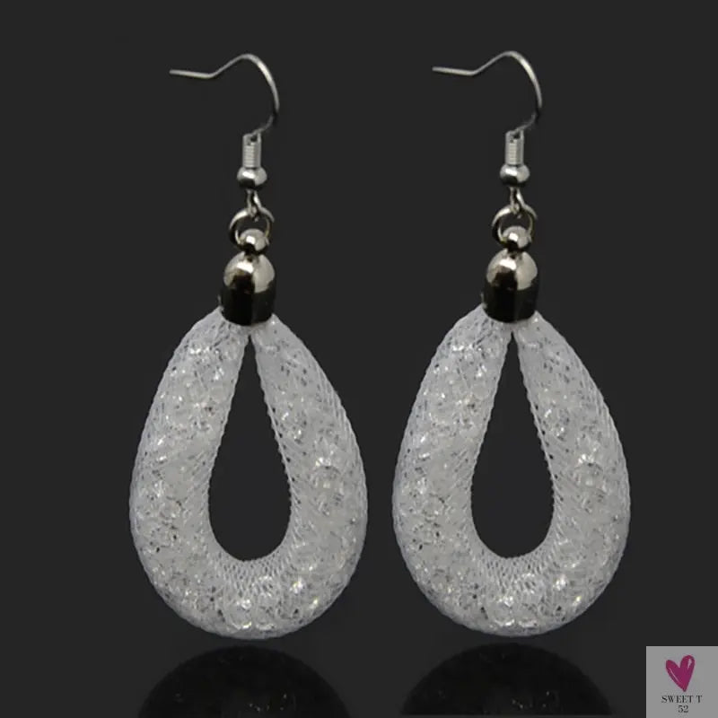 Handmade Shiny Crystal Dangle/Drop Earrings for Women and Girls in Montana, Light Purple, Fuchsia, White, etc.