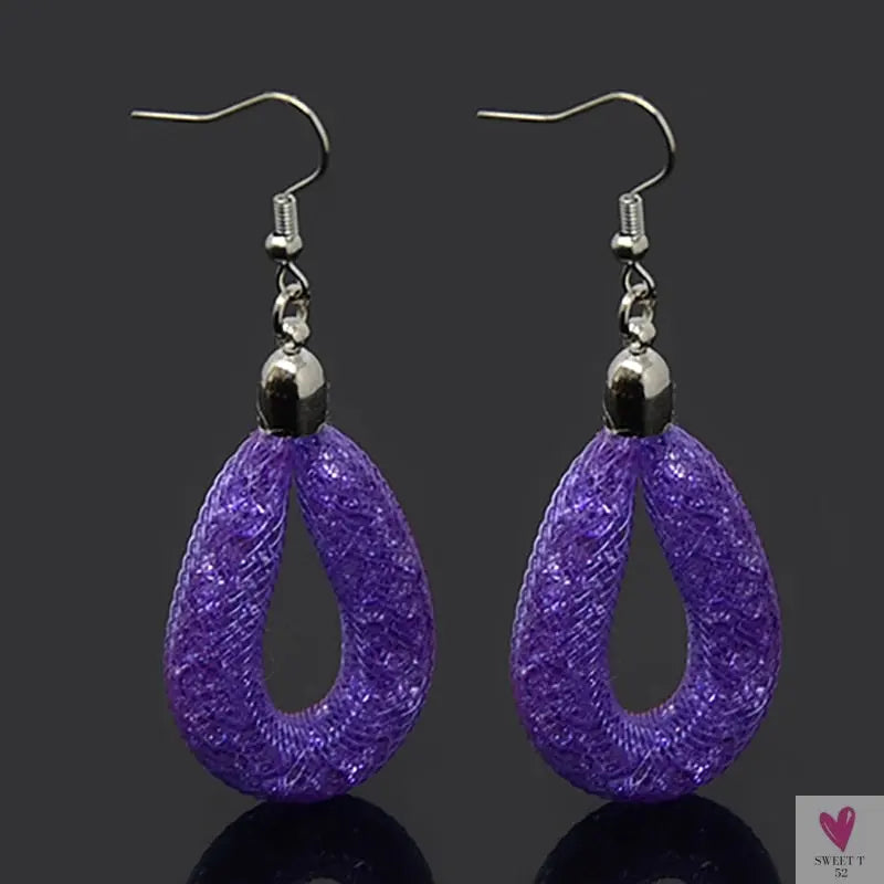 Handmade Shiny Crystal Dangle/Drop Earrings for Women and Girls in Montana, Light Purple, Fuchsia, White, etc.