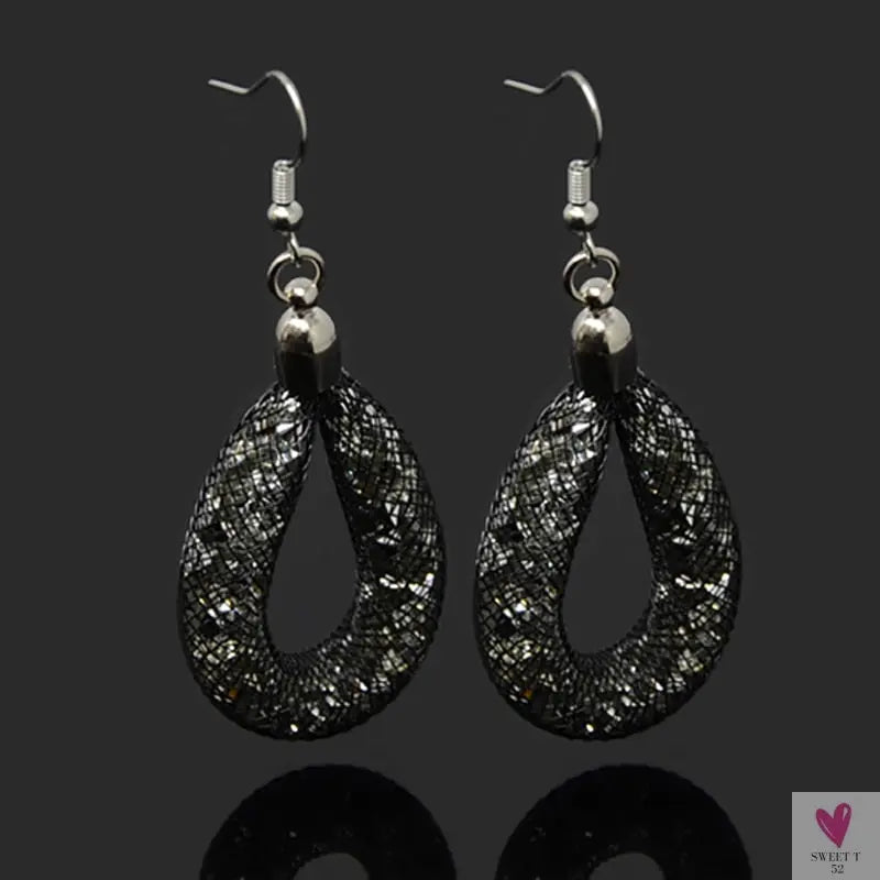 Handmade Shiny Crystal Dangle/Drop Earrings for Women and Girls in Montana, Light Purple, Fuchsia, White, etc.