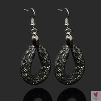 Handmade Shiny Crystal Dangle/Drop Earrings for Women and Girls in Montana, Light Purple, Fuchsia, White, etc.