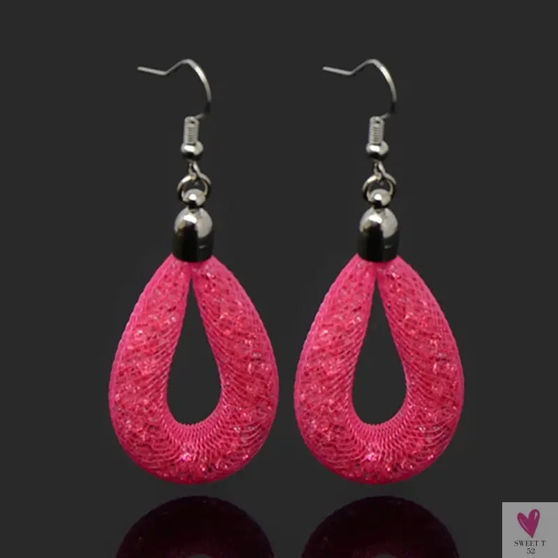 Handmade Shiny Crystal Dangle/Drop Earrings for Women and Girls in Montana, Light Purple, Fuchsia, White, etc.