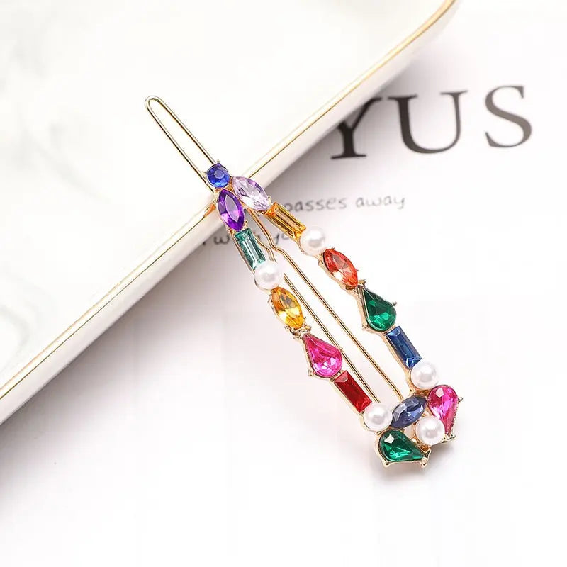 Pearl Hair Clips for Women and Girls - Heart Shape, Crystal Hair Accessories