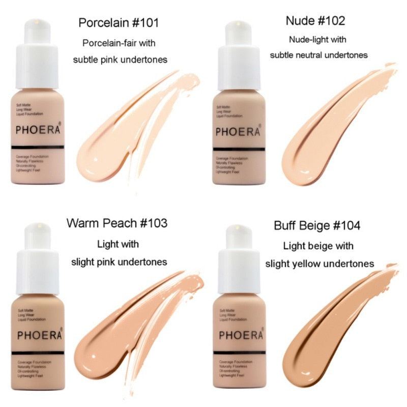 Moisturizing Liquid Matte Oil Control Foundation for Women and Girls - Waterproof/Full Coverage