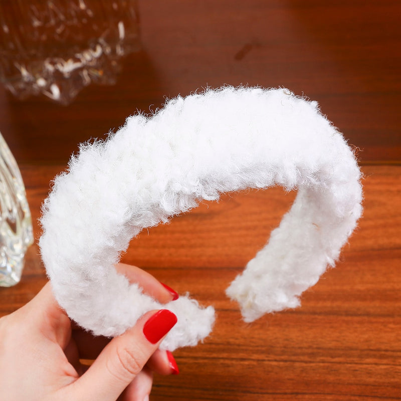 Plush Thick Wide Faux Fur Headband for Women and Girls in Solid Colors